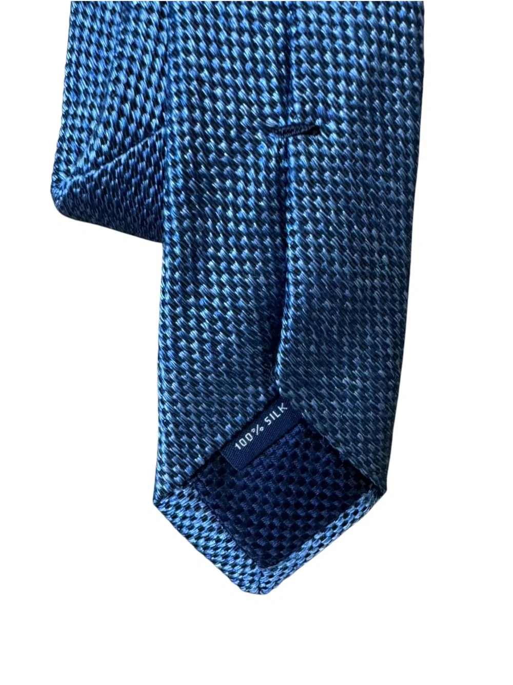 Cremieux Men’s 100% Silk Tie Blue Micro Check Made in Italy Necktie